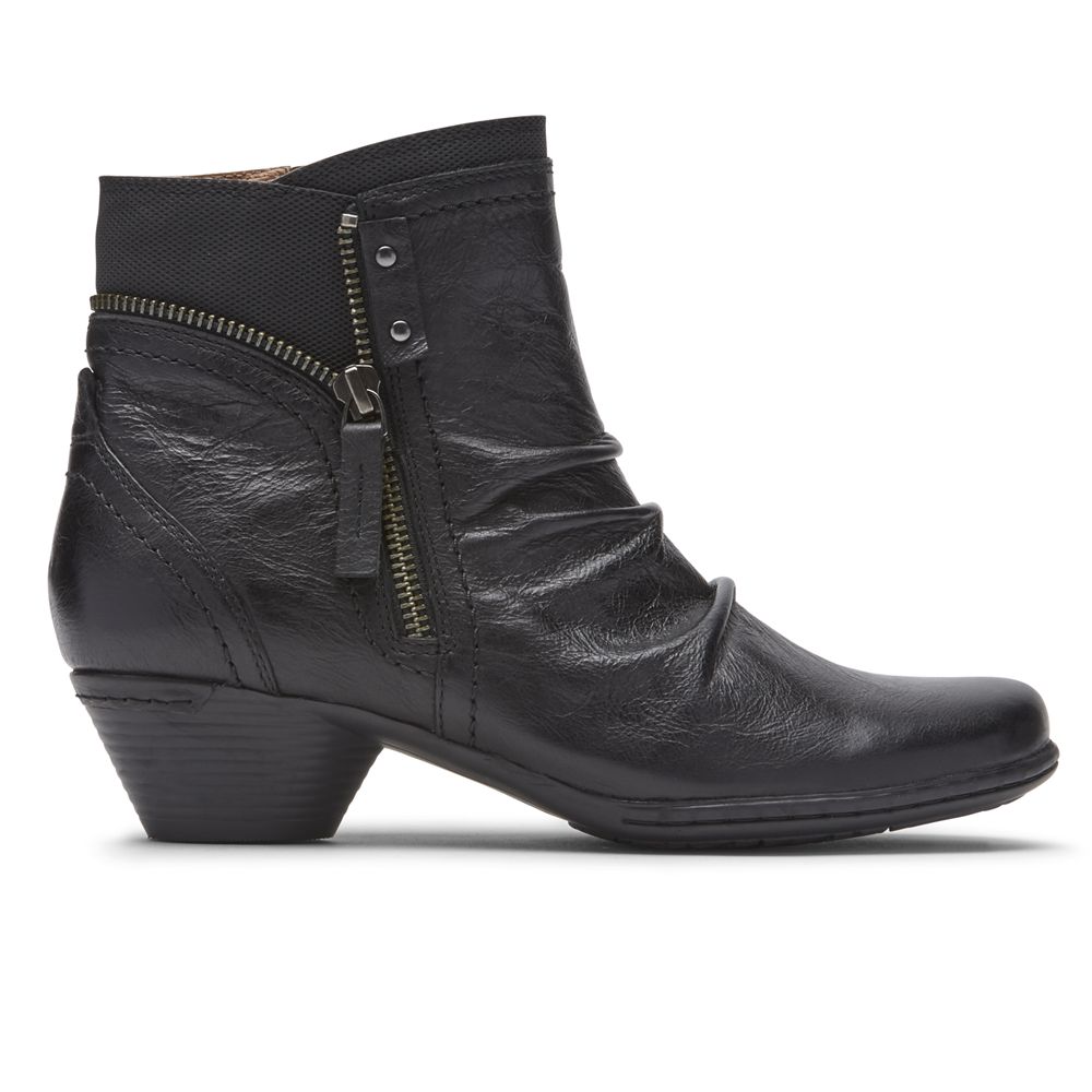 Rockport Cobb Hill Laurel - Womens Booties - Black - NZ (FMC-605924)